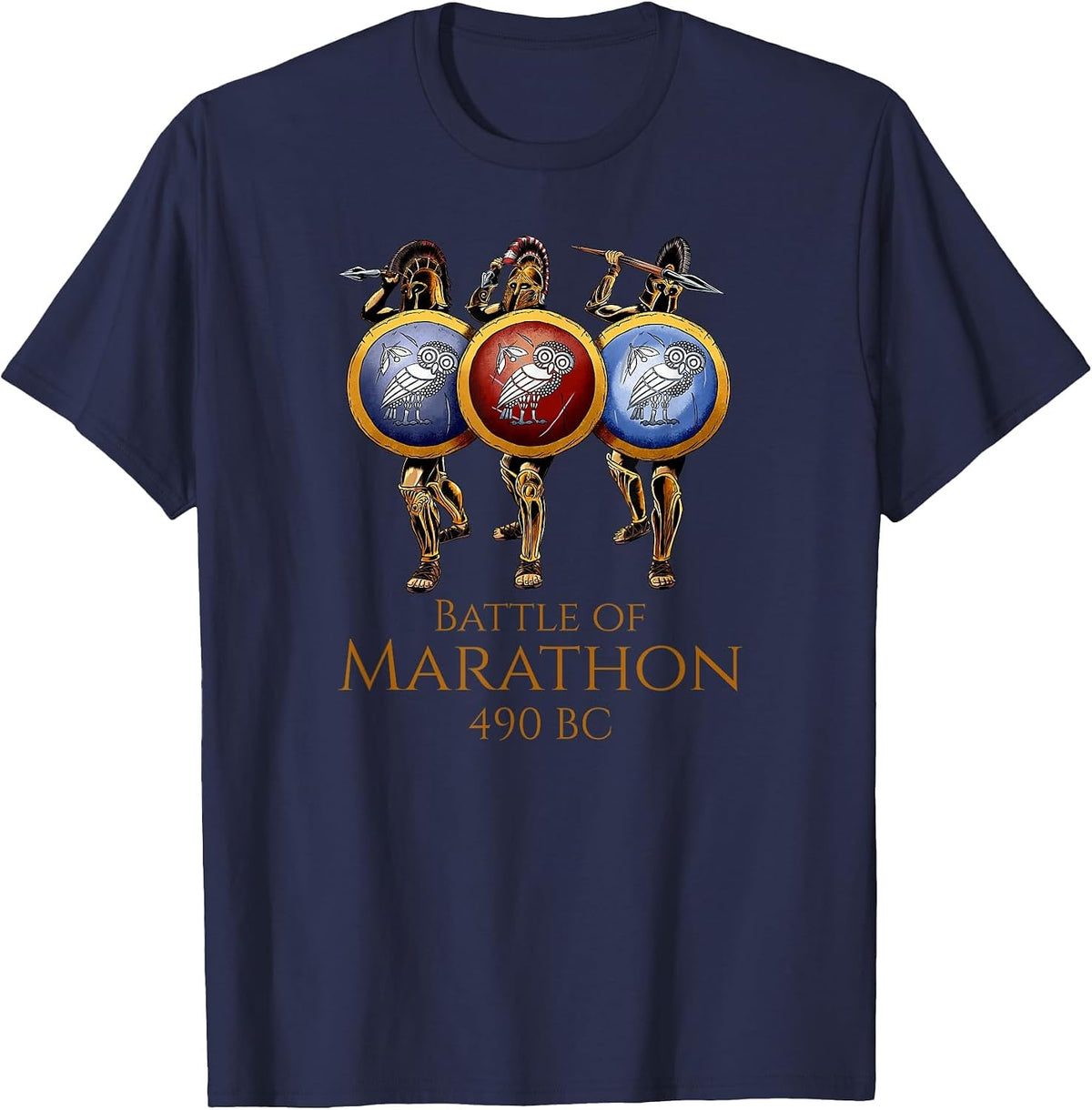 Ancient Greek History - Battle of Marathon - Athenian T-Shirt - Navy Blue