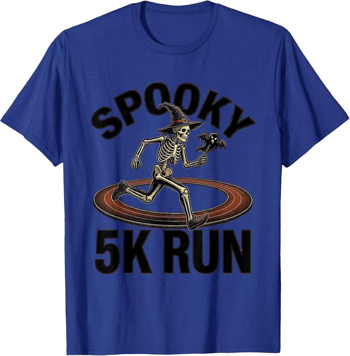 Spooky 5K Run Skeleton Runner Halloween Fun Run Matching T-Shirt - Royal Blue