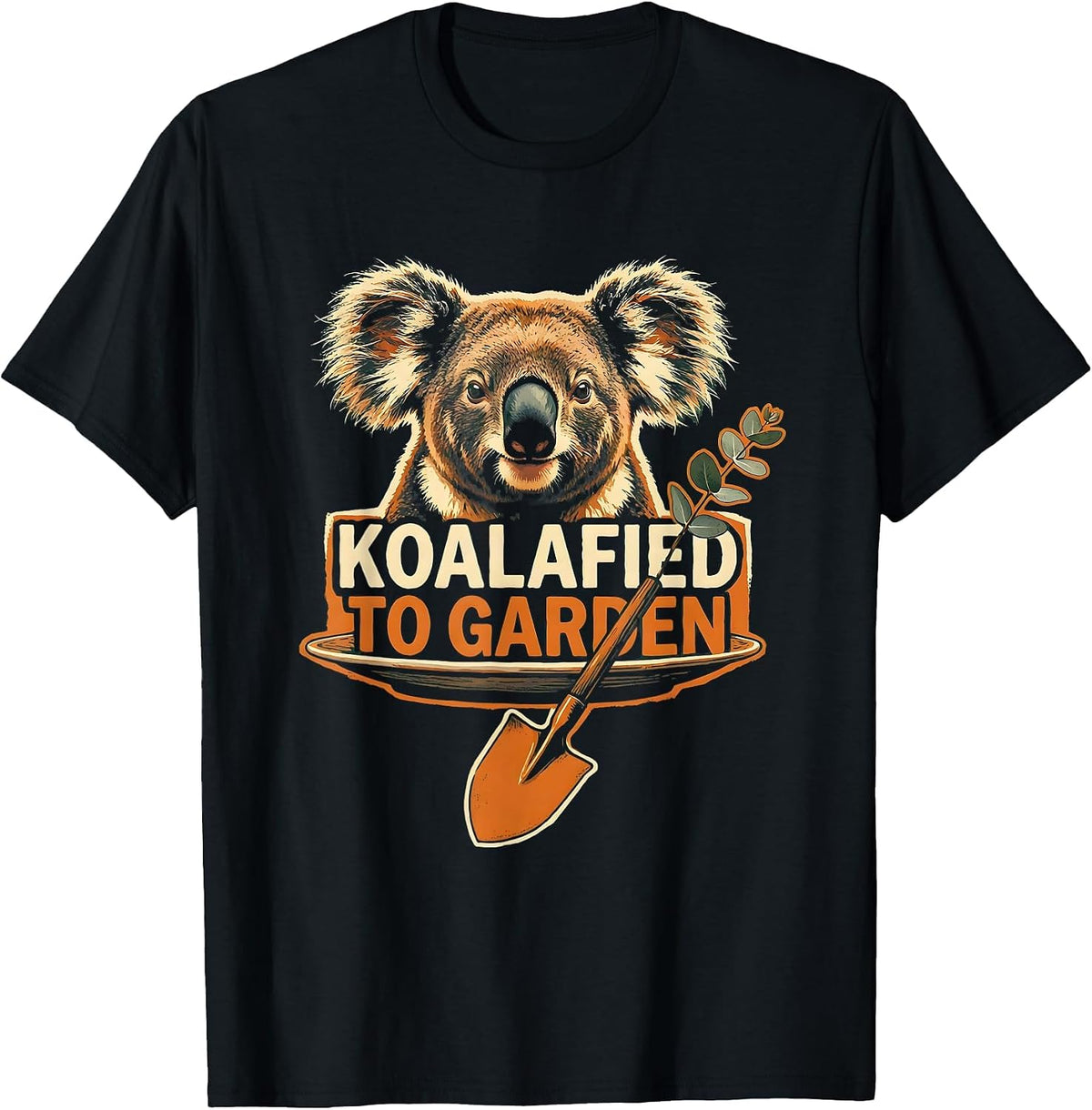 Men's Koalafied To Garden Funny Koala Pun Animal Lover Humor T-Shirt - Black