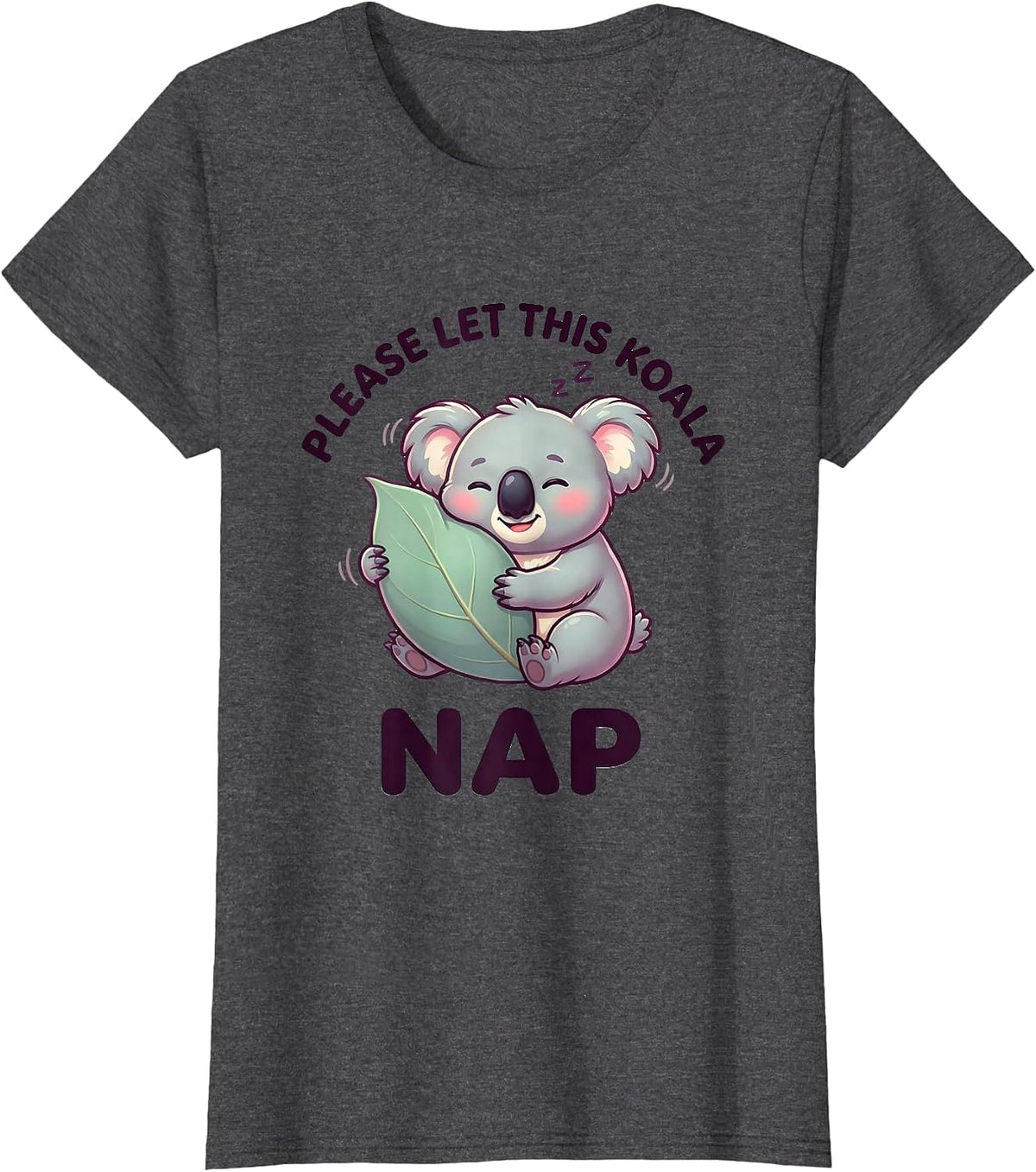 Women's Please Let This Koala Nap Cute Kawaii Koala Lover Gift T-Shirt - Dark Heather Grey