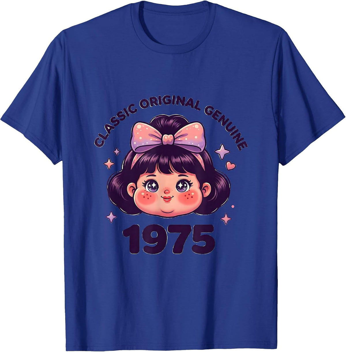 Vintage 1975 Classic Original Genuine Birthday Design T-Shirt - Royal Blue