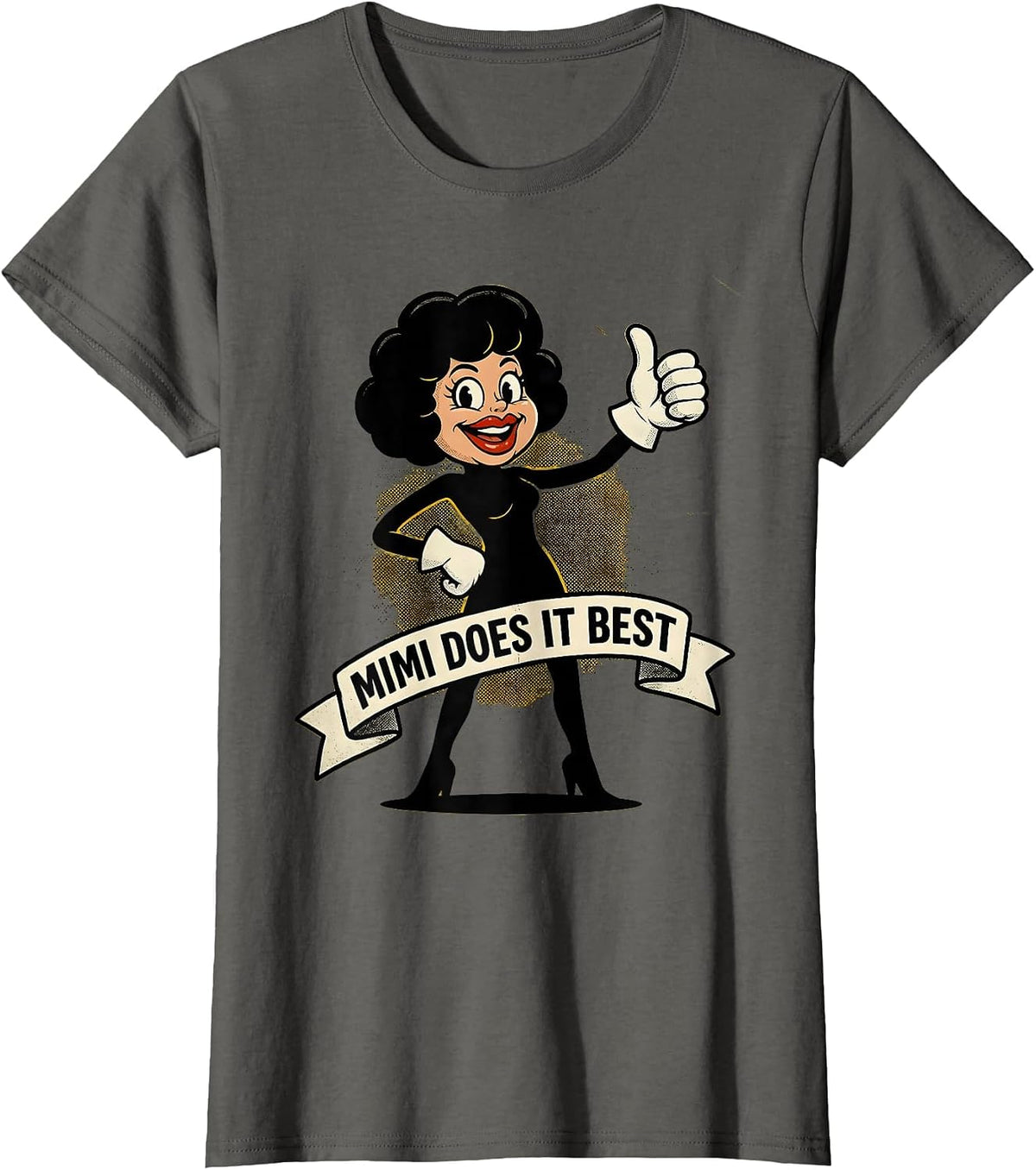Women's Mimi Does It Best Proud Grandmother Design T-Shirt - Asphalt Grey