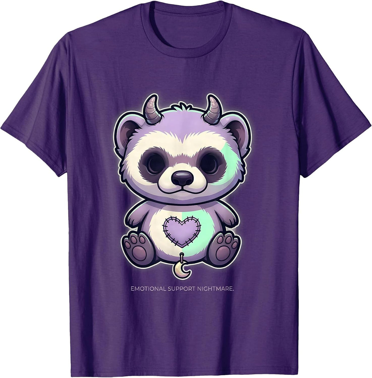 Men's Emotional Support Nightmare Horror Pastel Goth Kawaii Ferret T-Shirt - Purple