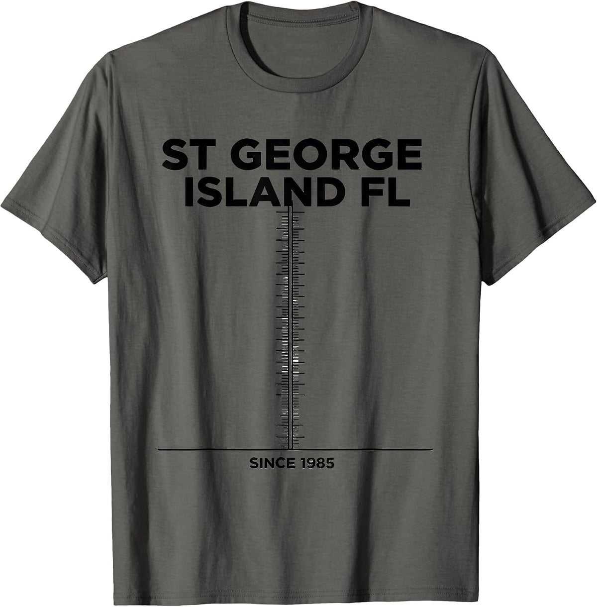 ST GEORGE ISLAND FL SINCE 1985 Vintage Florida Souvenir T-Shirt - Asphalt Grey