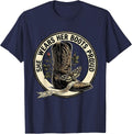 She Wears Her Boots Proud Western Design T-Shirt - Navy Blue
