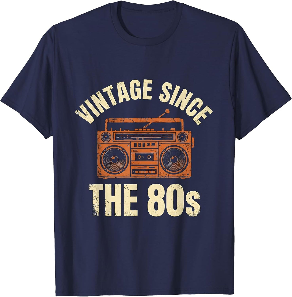 Vintage Since The 80s Retro Men's Design T-Shirt - Navy Blue