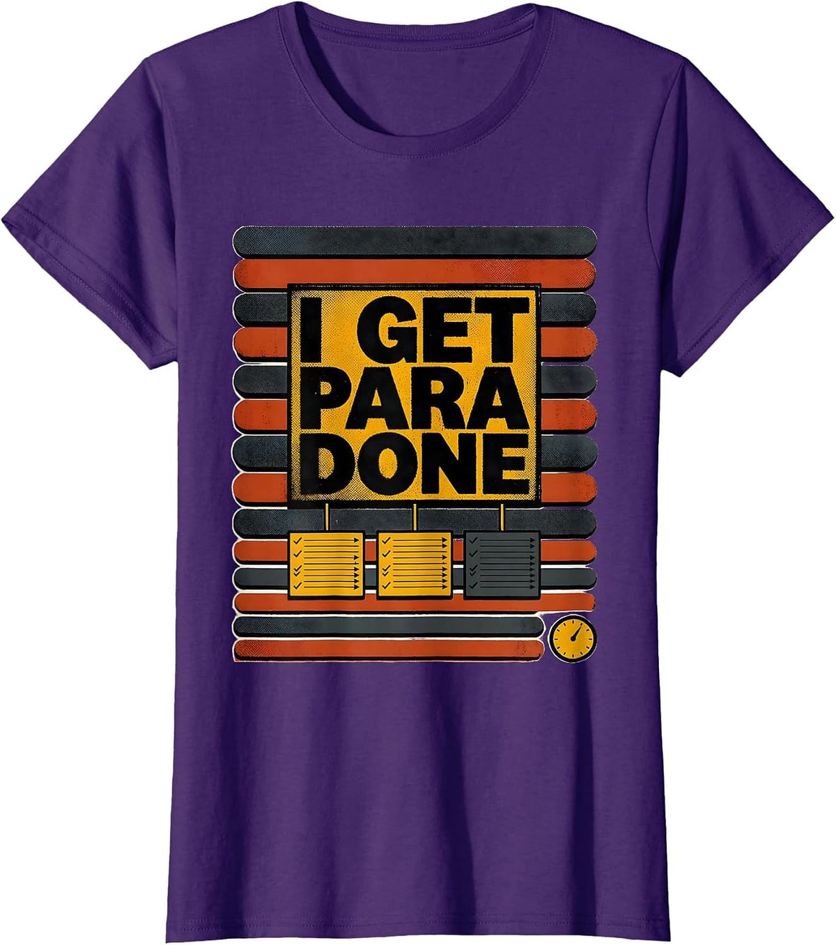 Women's I Get Para Done Funny Paraprofessional Teacher Appreciation T-Shirt - Purple