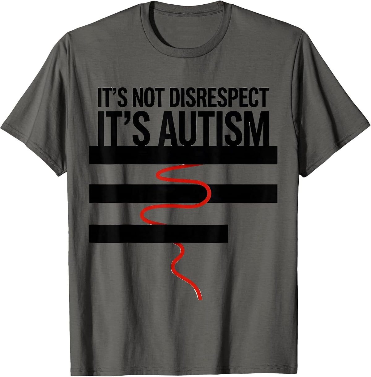 Men's It's Not Disrespect It's Autism Funny Neurodiversity T-Shirt - Asphalt Grey