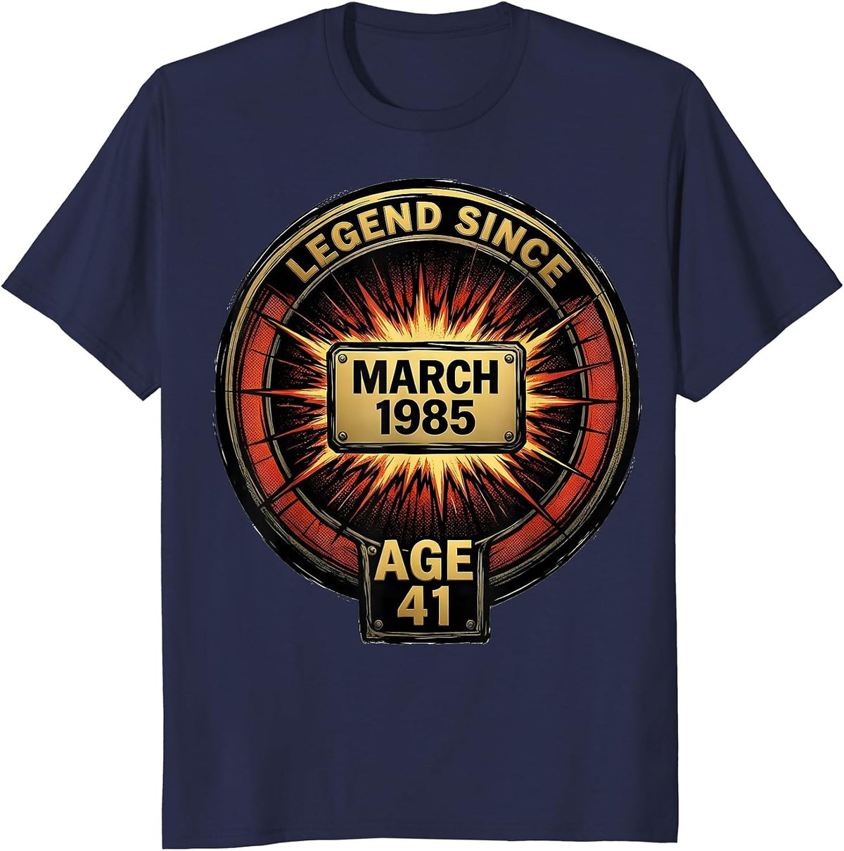 Men's LEGEND SINCE MARCH 1985 AGE 41 Vintage Retro Birthday Men T-Shirt - Navy Blue