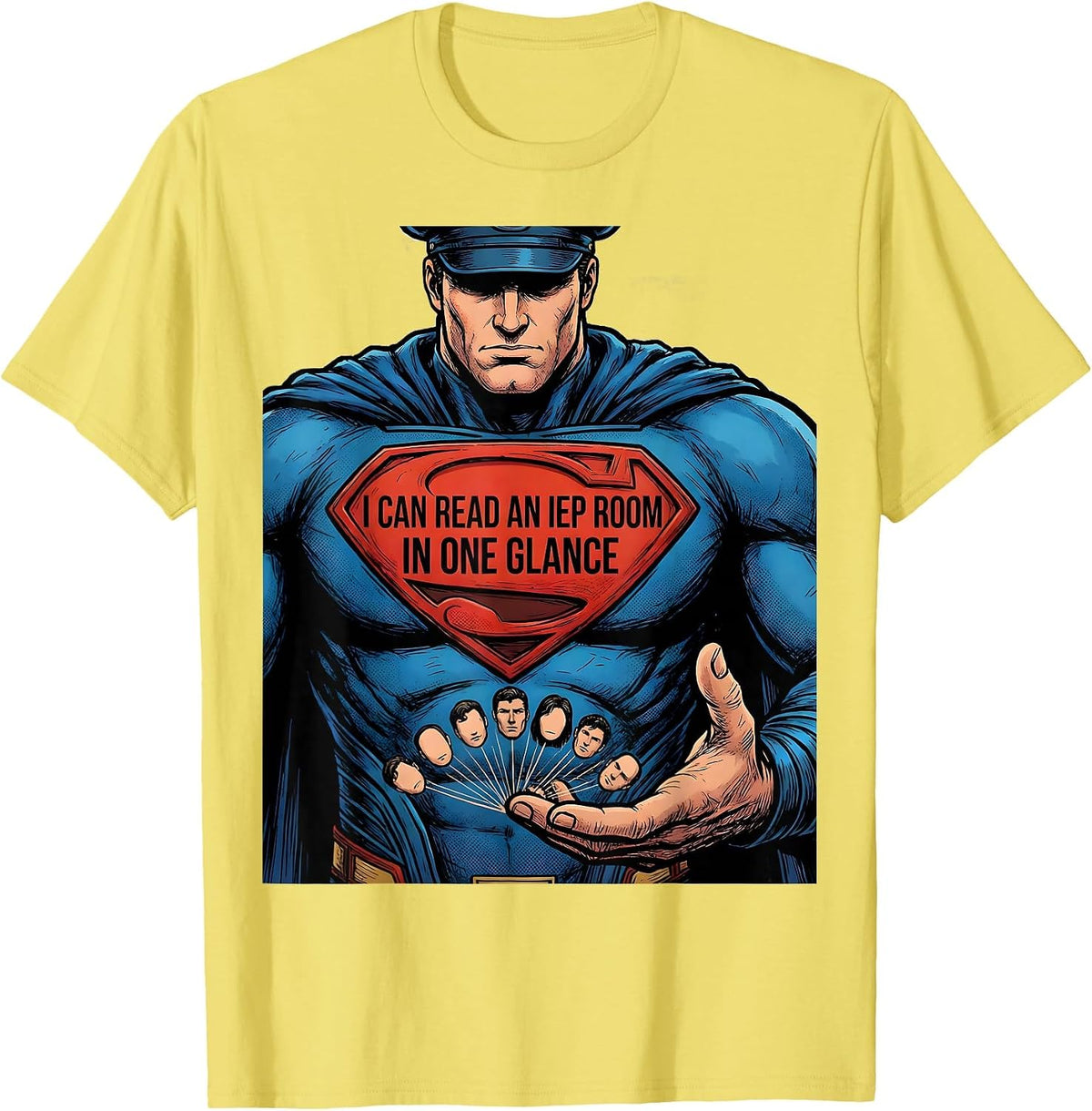 Men's I Can Read An IEP Room In One Glance Comic Book Teacher T-Shirt - Lemon Yellow