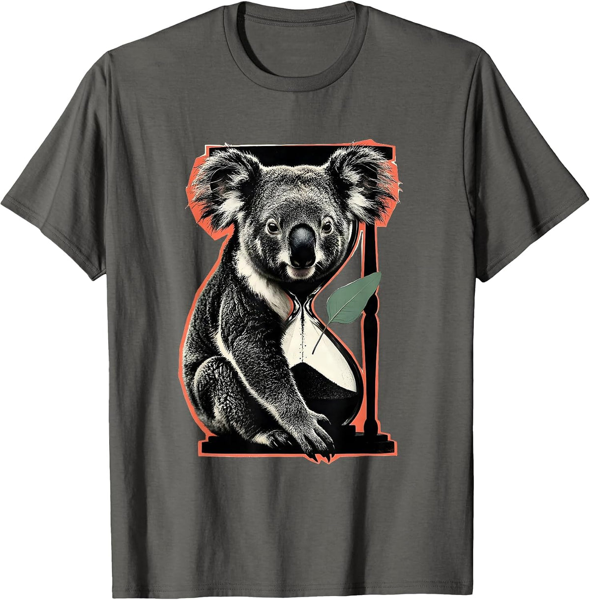 Men's Interlocked Koala Heads Funny Animal Lover Screenprint T-Shirt - Asphalt Grey