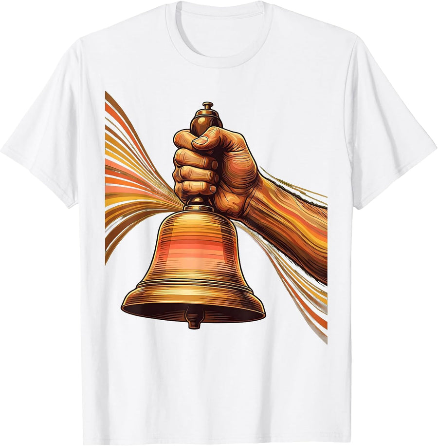 Middle School Teacher Old School Bell Illustration T-Shirt - White