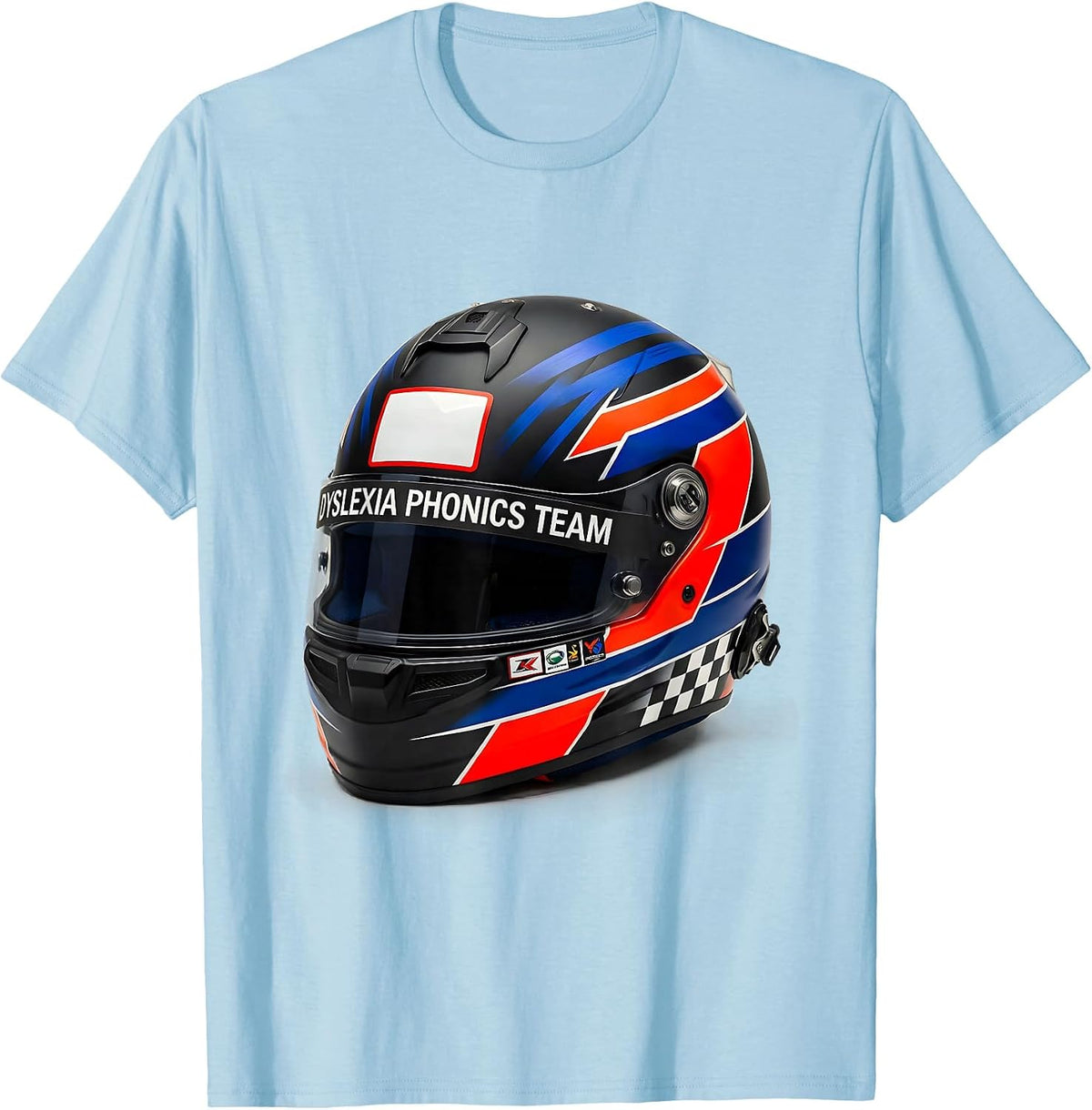 Men's Dyslexia Phonics Team Racing Livery Dyslexia Teacher Squad T-Shirt - Baby Blue