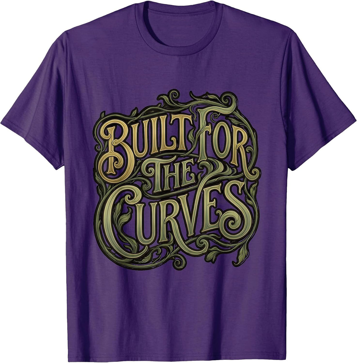 Built for the Curves Motorcycle Rider Design T-Shirt - Purple