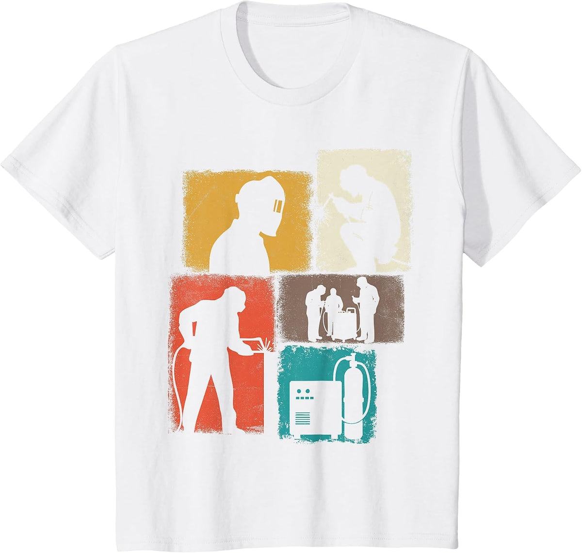 Welder Vintage Collage Welding Men Metalworker T-Shirt - White