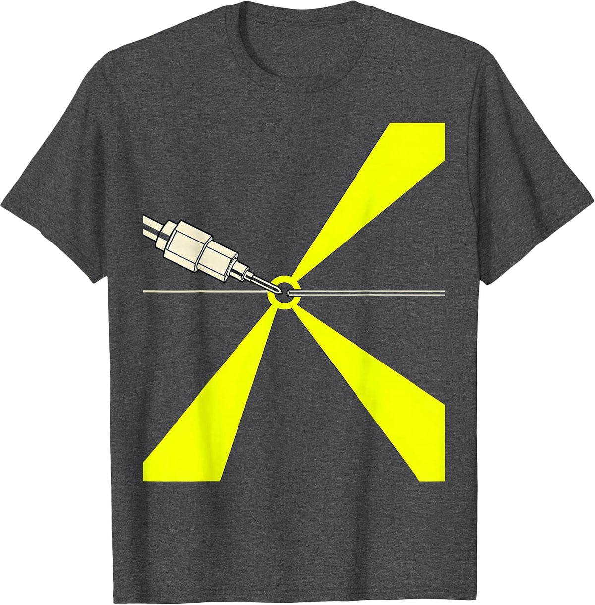Men's Welding Torch Seam Precision Humor Blue Collar Worker T-Shirt - Dark Heather Grey