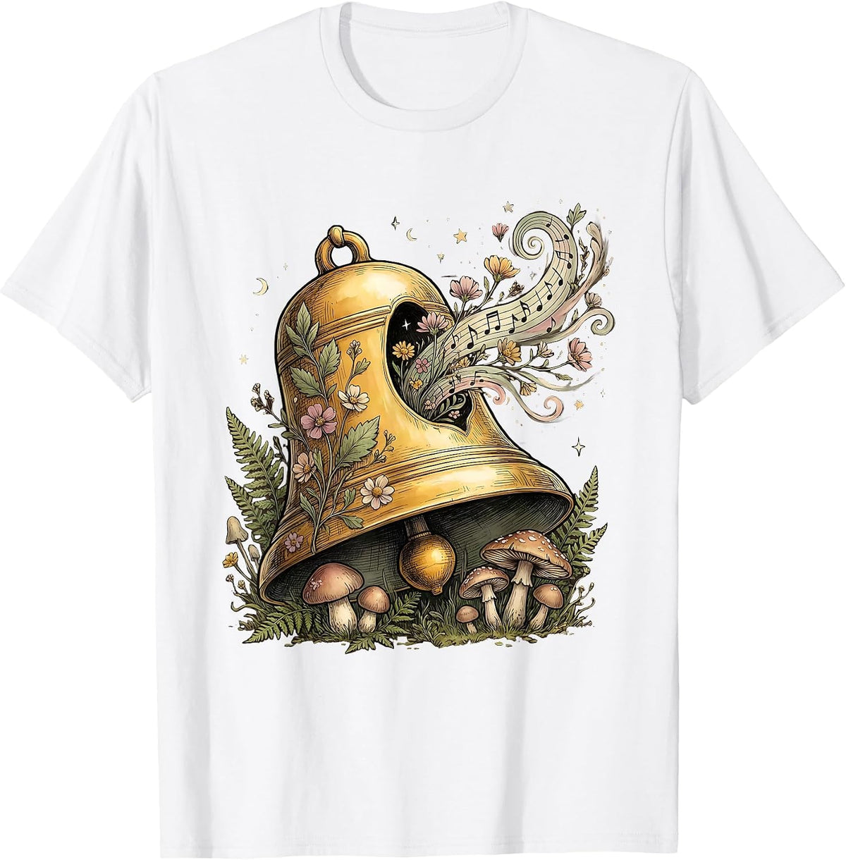 Men's 2nd Grade Teacher Ringing Bell Musical Notes T-Shirt - White
