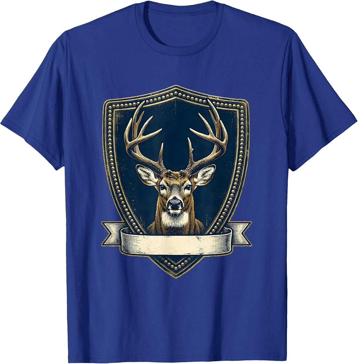 Sealed Buck Emblem Hunting Dad Deer Hunter Pride T-Shirt - Royal Blue