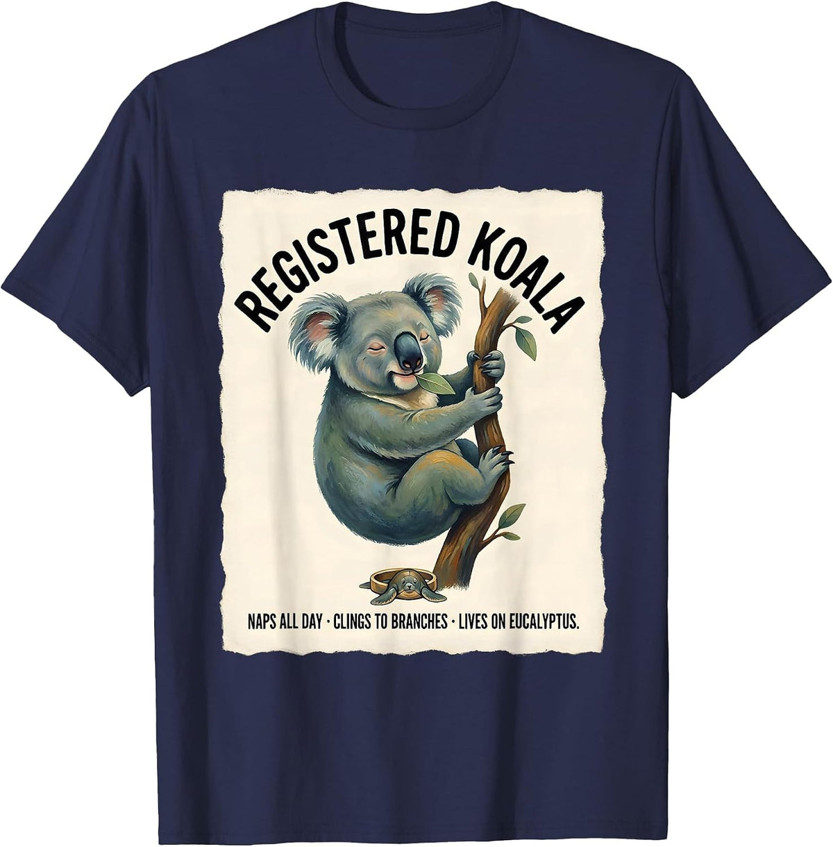 Men's Registered Koala Naps All Day Koala Lover Humor T-Shirt - Navy Blue