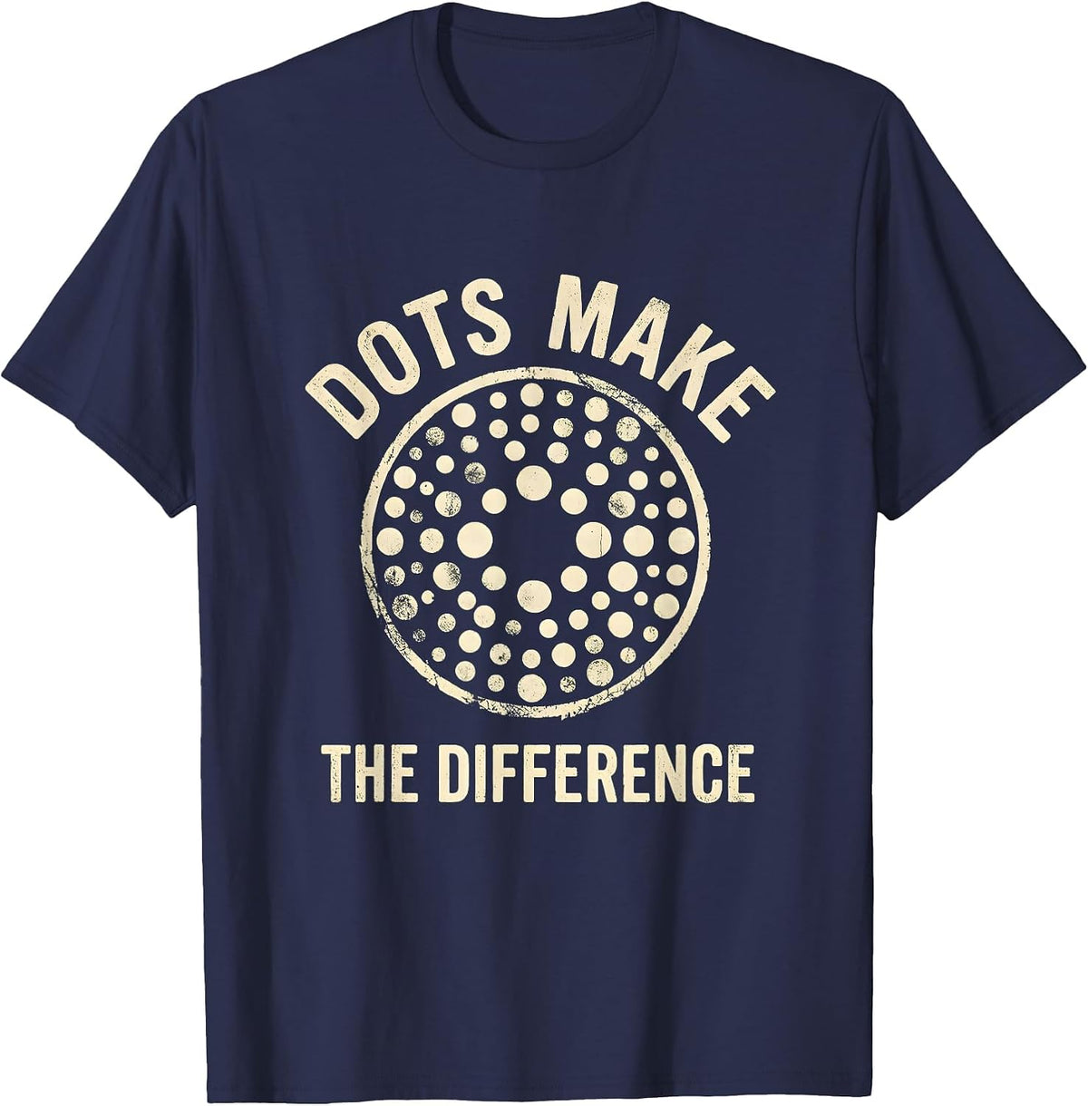 Dots Make The Difference Graphic Design T-Shirt - Navy Blue