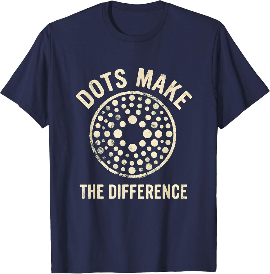Dots Make The Difference Graphic Design T-Shirt - Navy Blue