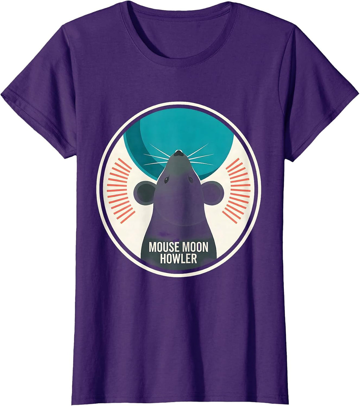 Women's Mouse Moon Howler Funny Ferret Rat Pet Lover Gift T-Shirt - Purple
