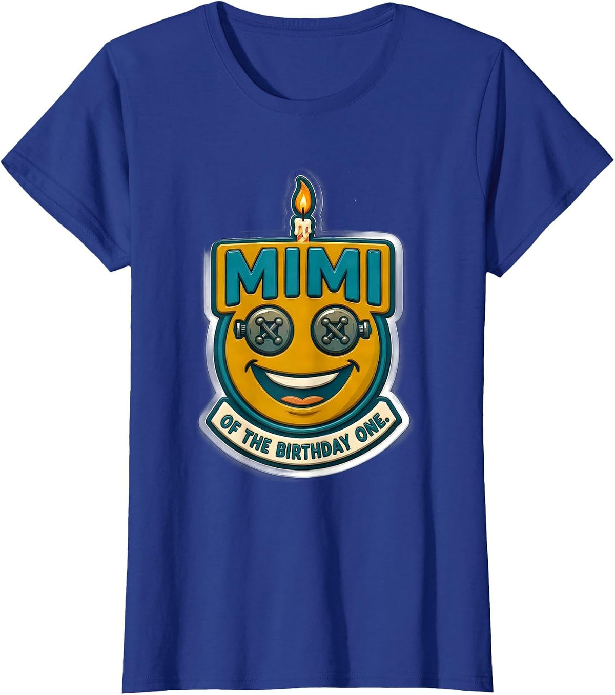 Women's Mimi Of The Birthday One Family Matching First Birthday T-Shirt - Royal Blue