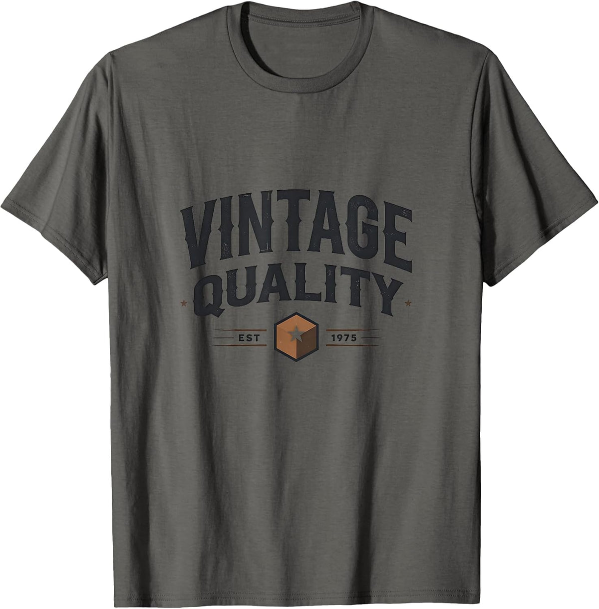 Vintage Classic Year 1975 Retro Birthday Design T-Shirt - Asphalt Grey
