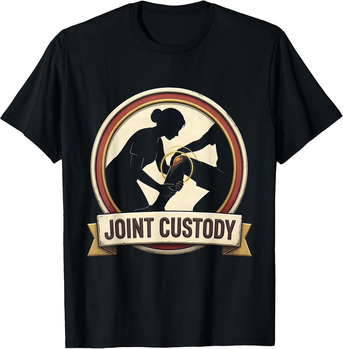 Men's Joint Custody Funny Physical Therapist PT Massage Therapy T-Shirt - Black