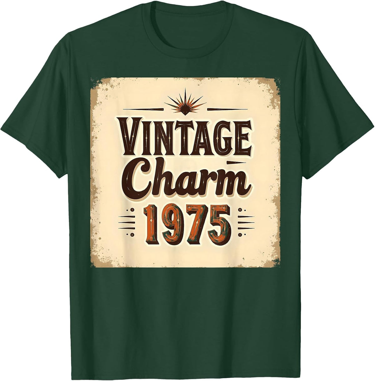 Vintage Charm 1975 Retro Classic Design T-Shirt - Dark Green