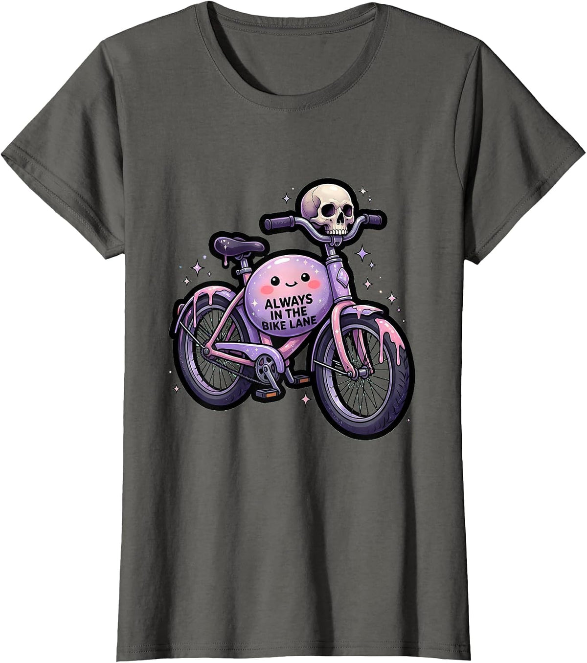 Women's Always in the Bike Lane Cycling Design T-Shirt - Asphalt Grey