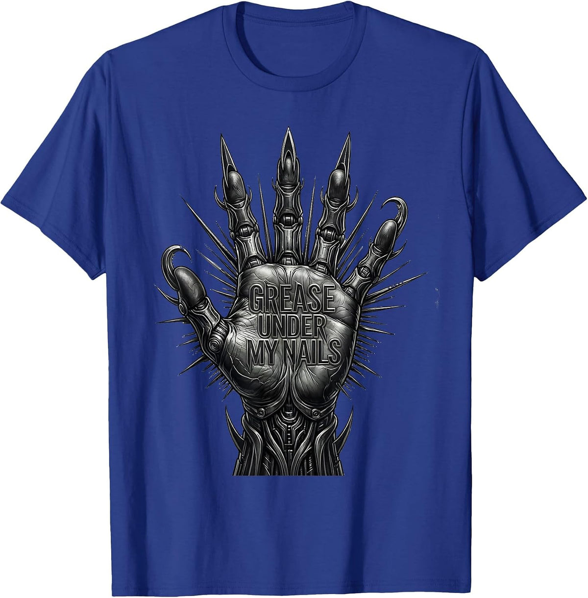 Men's Grease Under My Nails Blue Collar Pride Design T-Shirt - Royal Blue