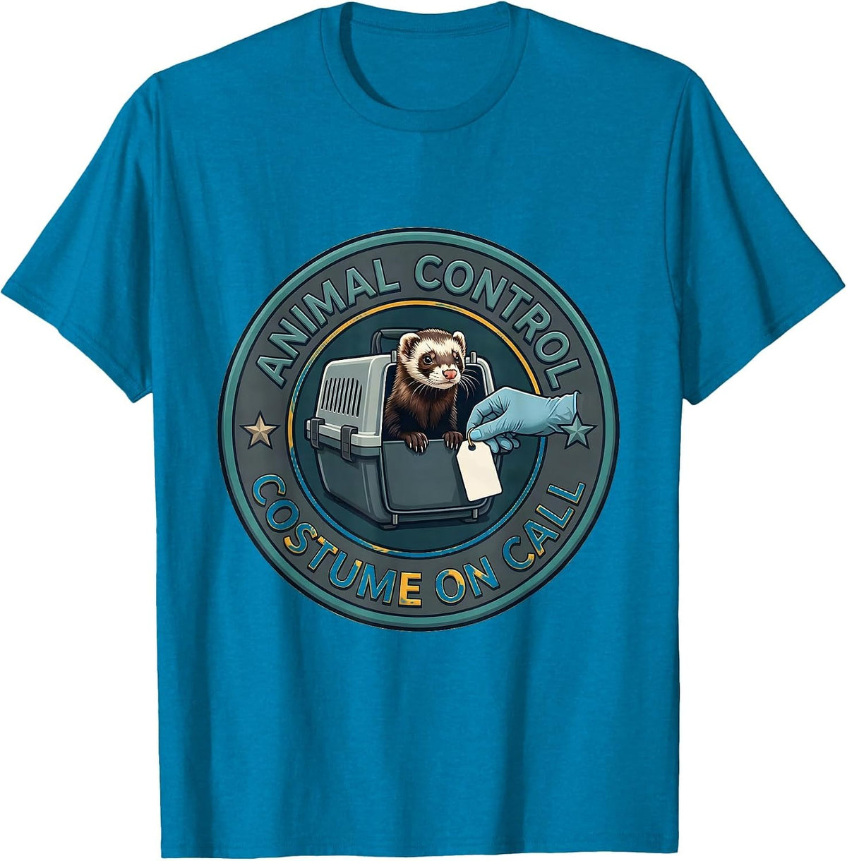 Animal Control Costume On Call Funny Animal Lover Halloween T-Shirt - Sapphire Blue