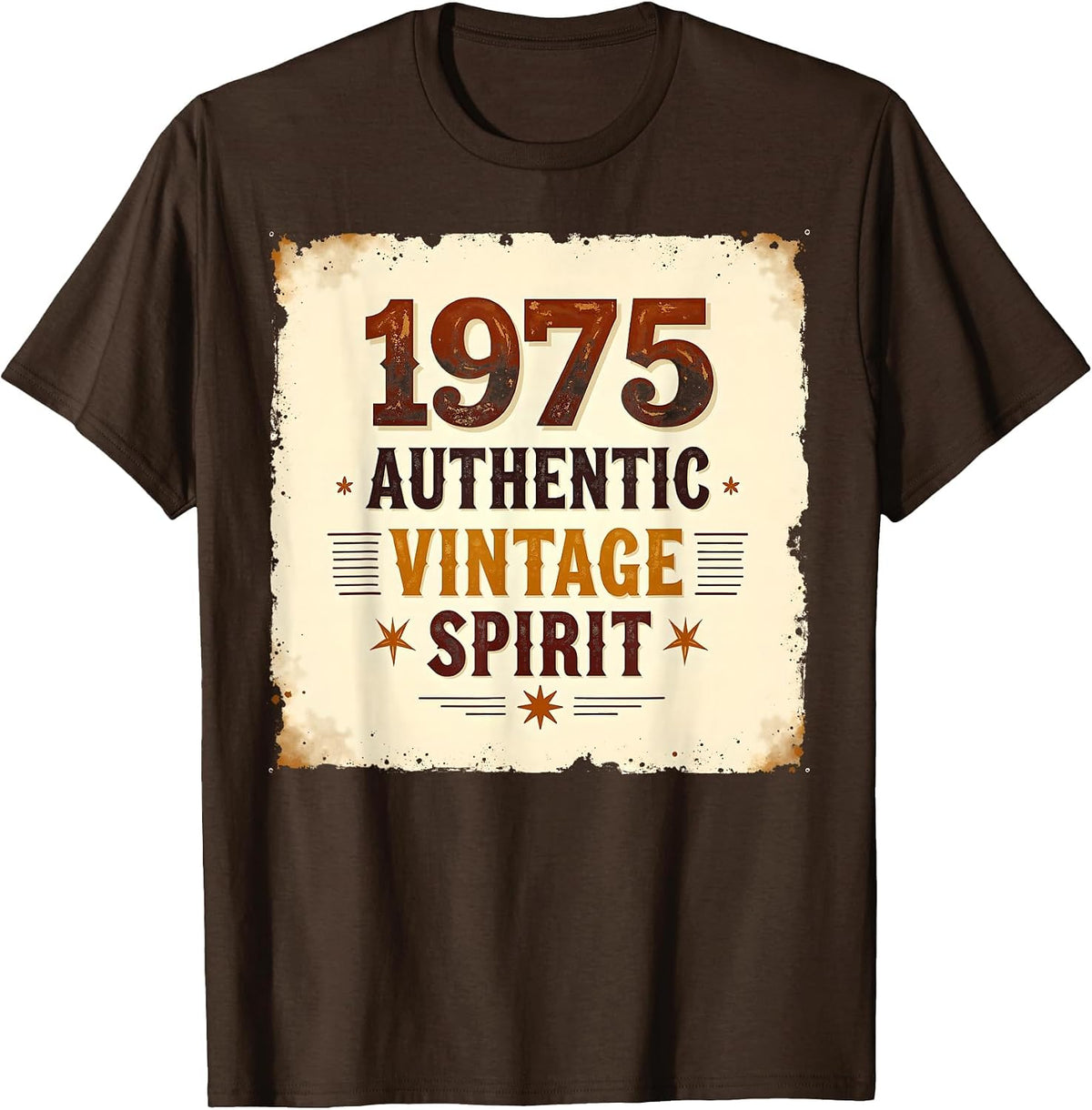 1975 Authentic Vintage Spirit Retro Design T-Shirt - Brown
