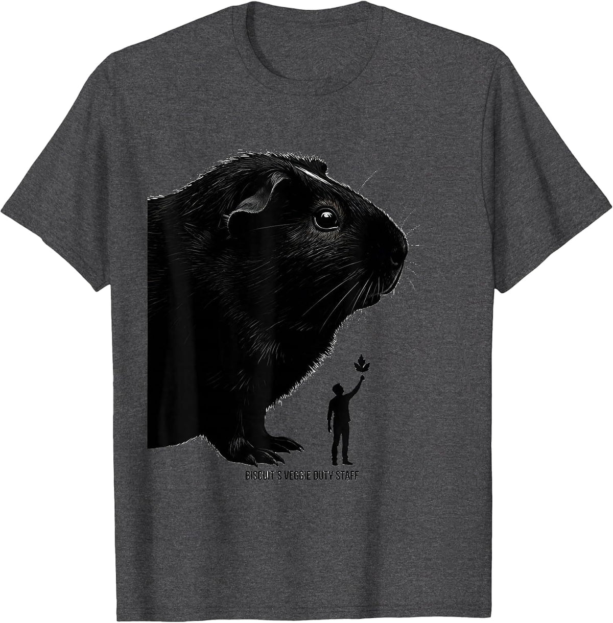 Men's Biscuit's Veggie Duty Staff Funny Guinea Pig Pet Lover Gift T-Shirt - Dark Heather Grey