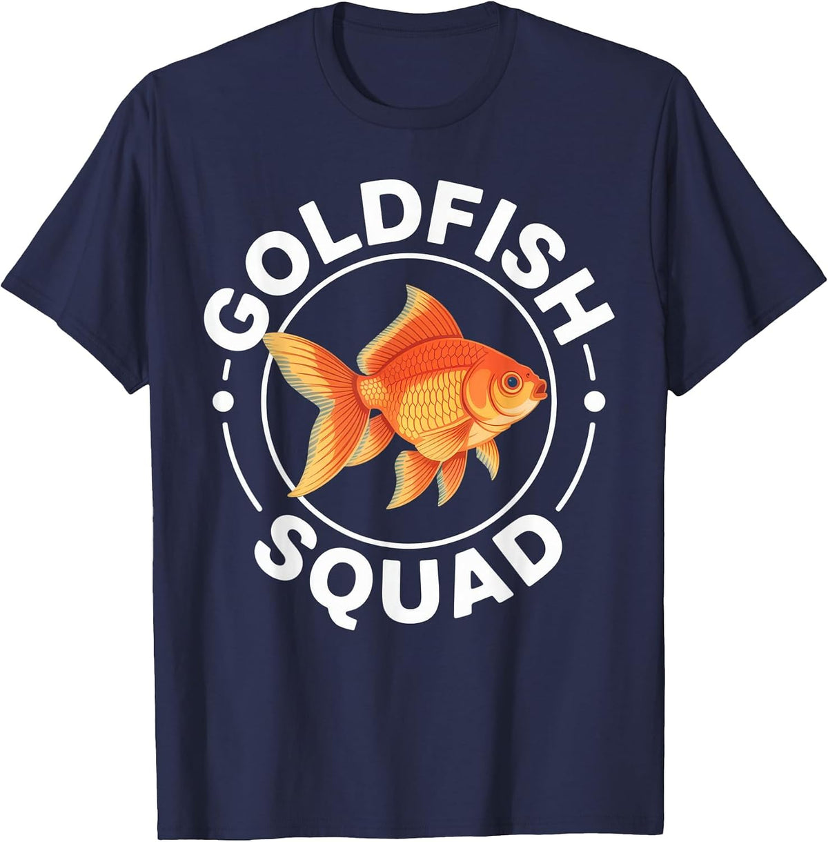 Goldfish Squad Pet Lovers Casual Summer Fun T-Shirt - Navy Blue