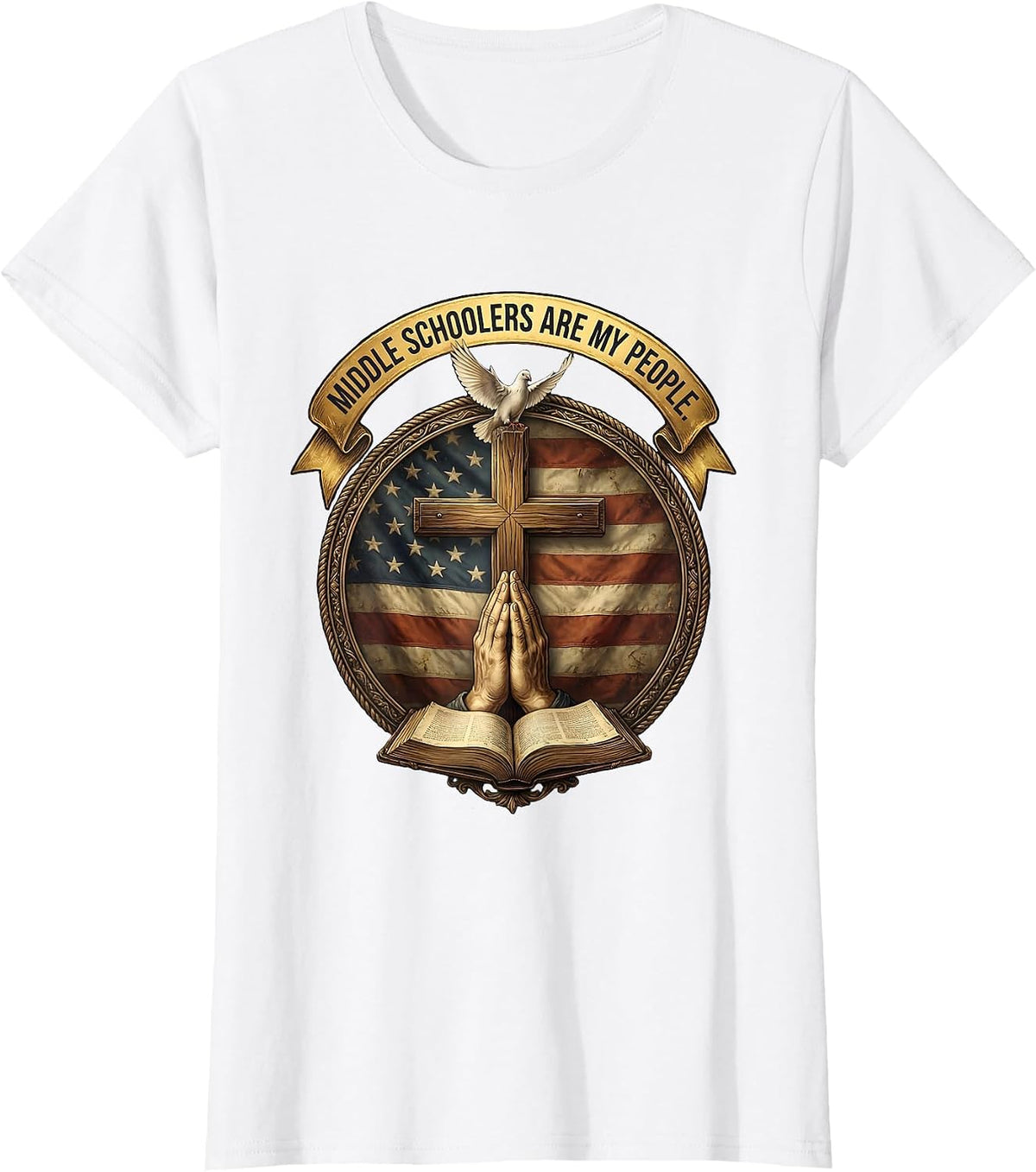 Middle Schoolers Are My People Teacher Design T-Shirt - White