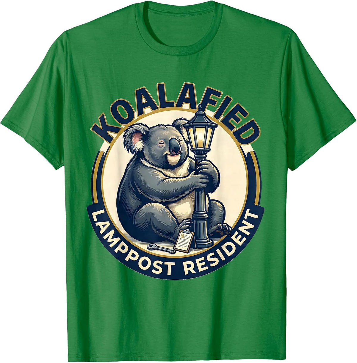 Men's Koalafied Lamppost Resident Funny Koala Lover Animal Humor T-Shirt - Kelly Green