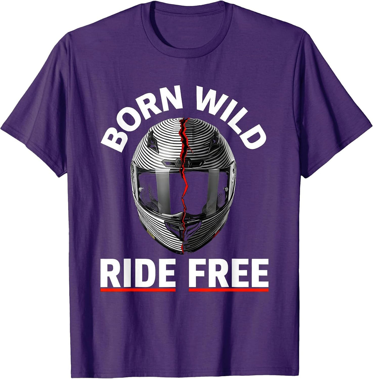 Born Wild Ride Free Motorcycle Design T-Shirt - Purple