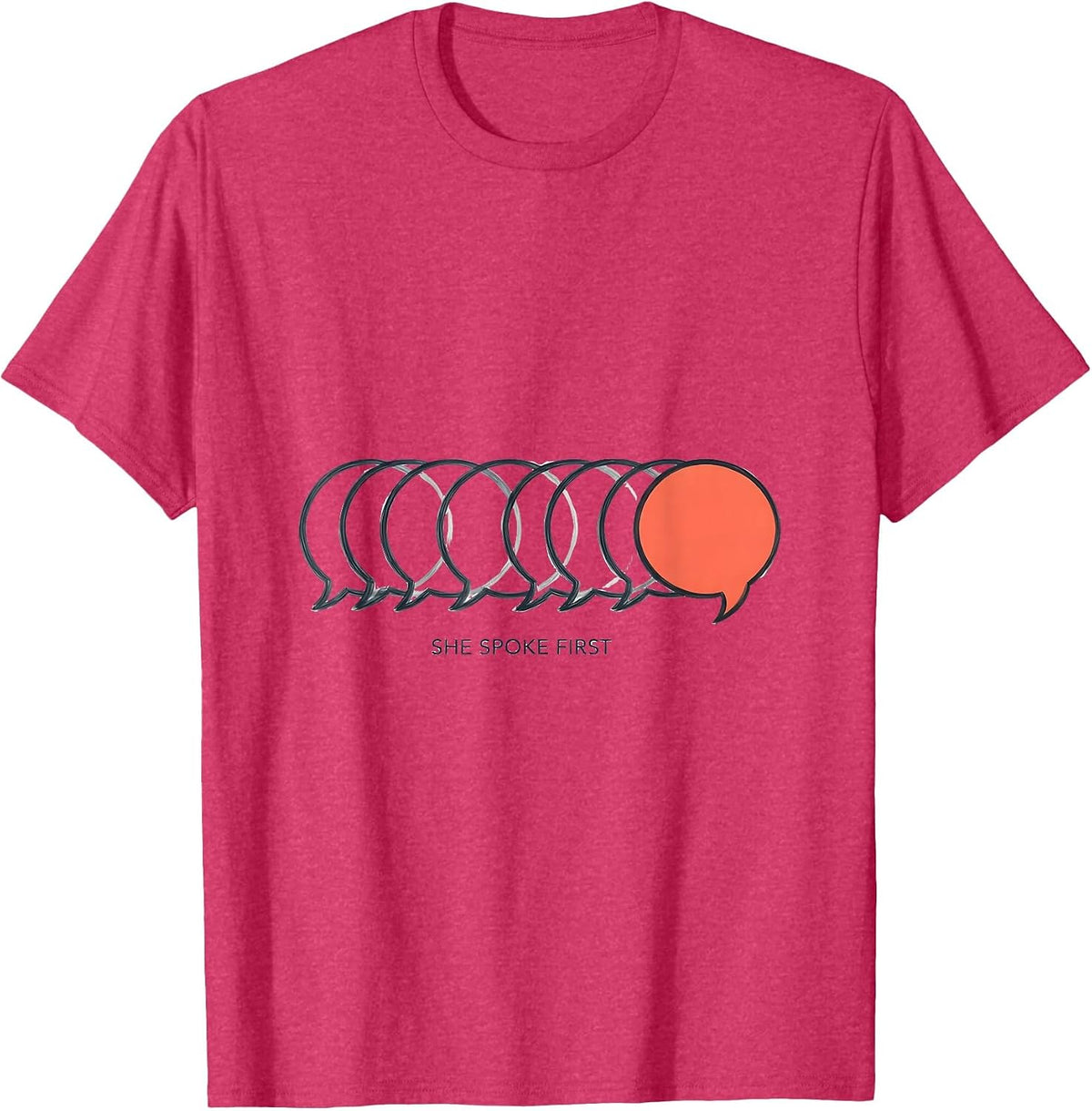 Men's She Spoke First Editorial Conceptual ABA Therapist Behavior T-Shirt - Red Heather