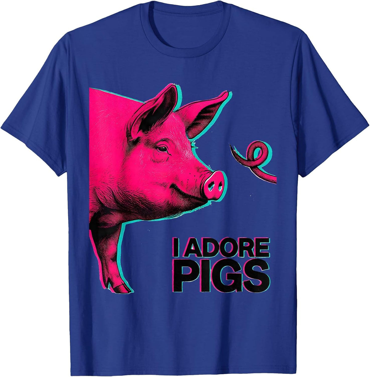 Men's I Adore Pigs Cute Pig Farm Animal Lover Humor T-Shirt - Royal Blue