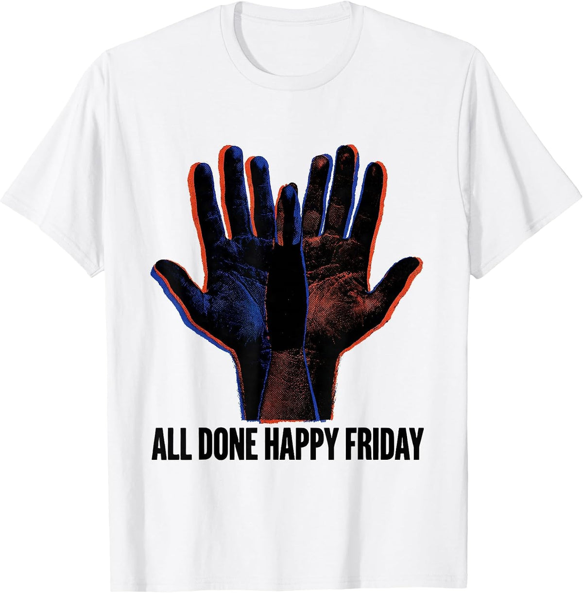 Men's All Done Happy Friday ASL Sign Language Teacher Deaf T-Shirt - White