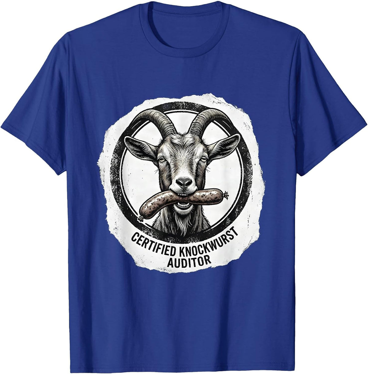 Men's Certified Knockwurst Auditor Funny Offensive Adult Humor T-Shirt - Royal Blue