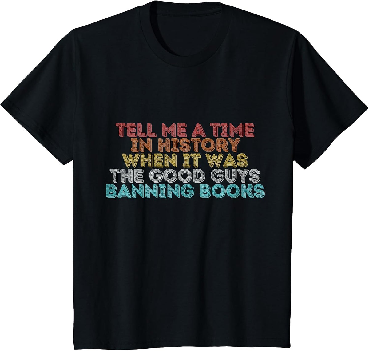 Vintage Retro Tell Me A Time in History T-Shirt - Black