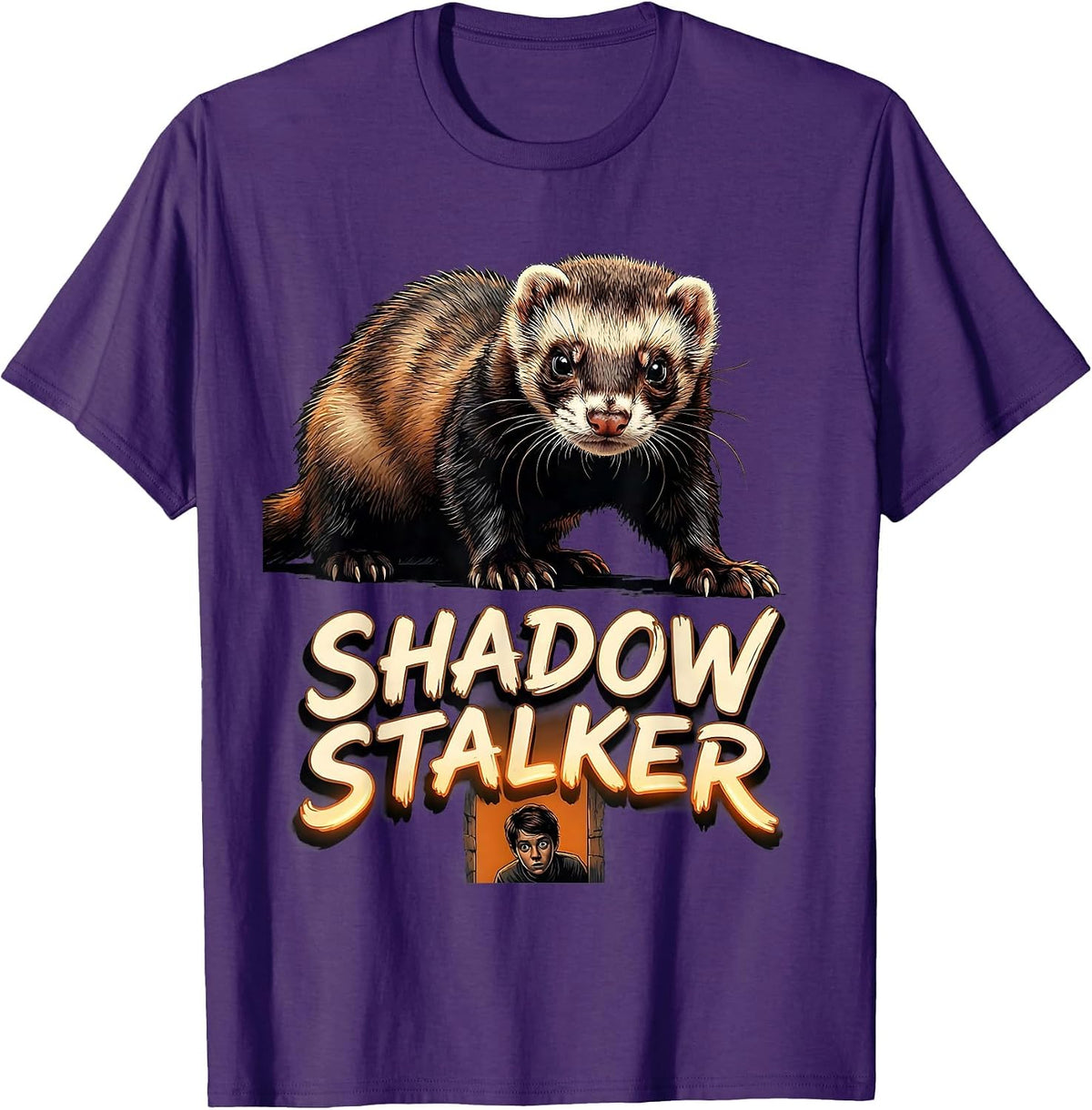 Shadow Stalker Sign Painter Ferret Lover Funny Gift T-Shirt - Purple