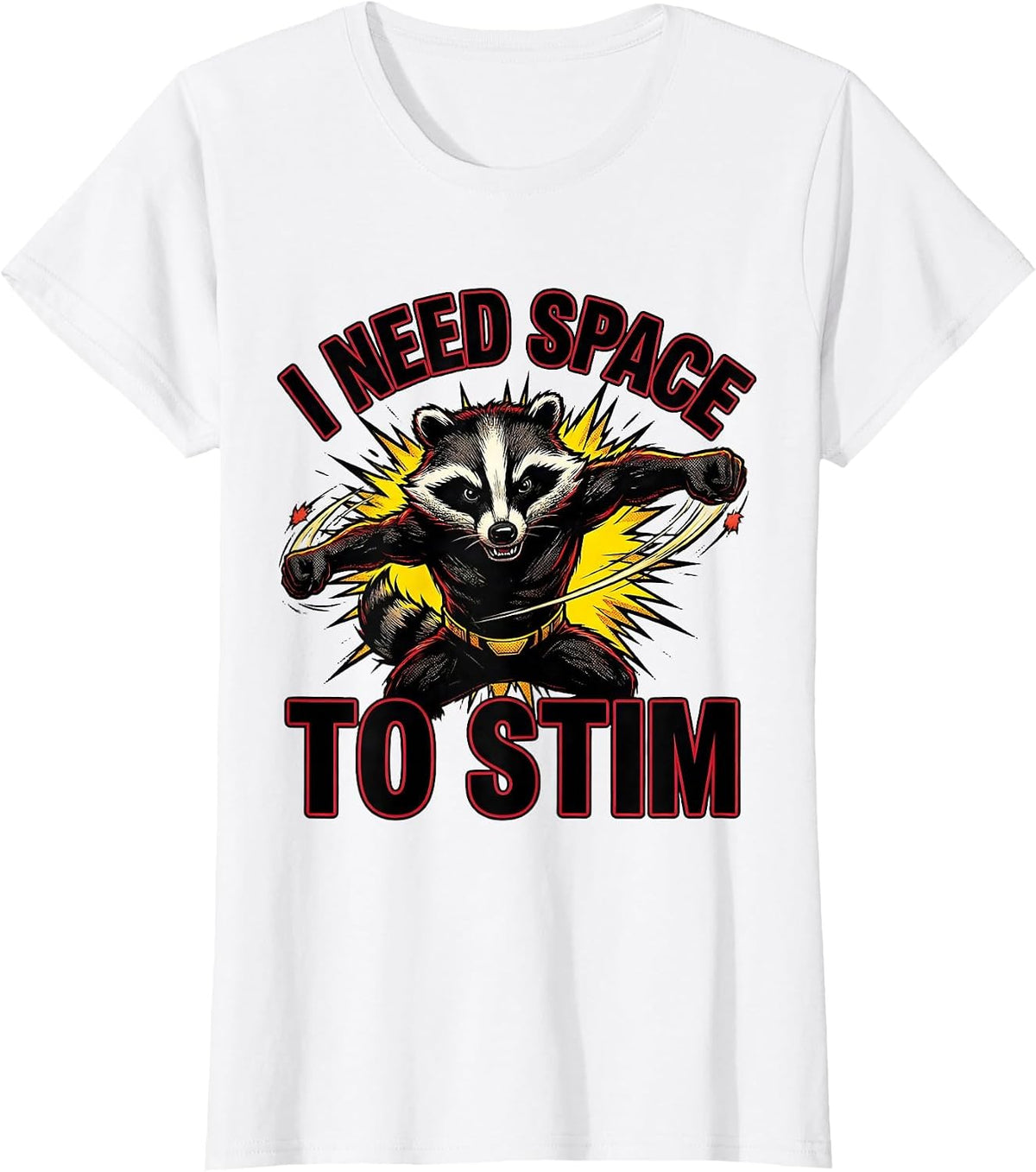 I Need Space To Stim Comic Book Autism Awareness T-Shirt - White