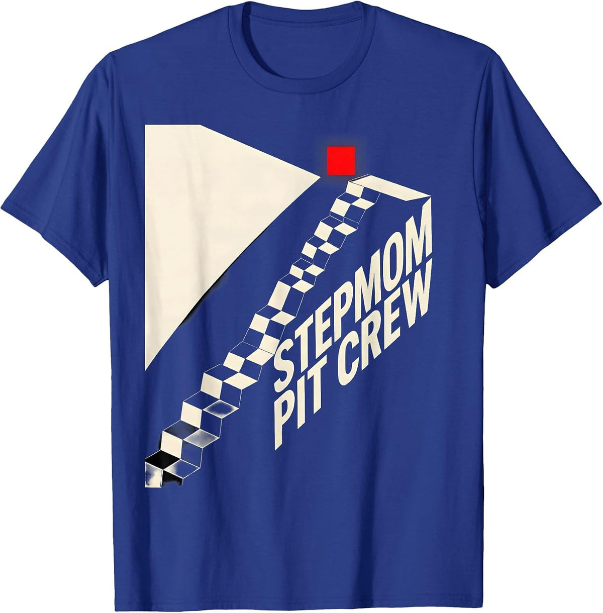 Men's Stepmom Pit Crew Constructivist Poster Race Car Birthday T-Shirt - Royal Blue
