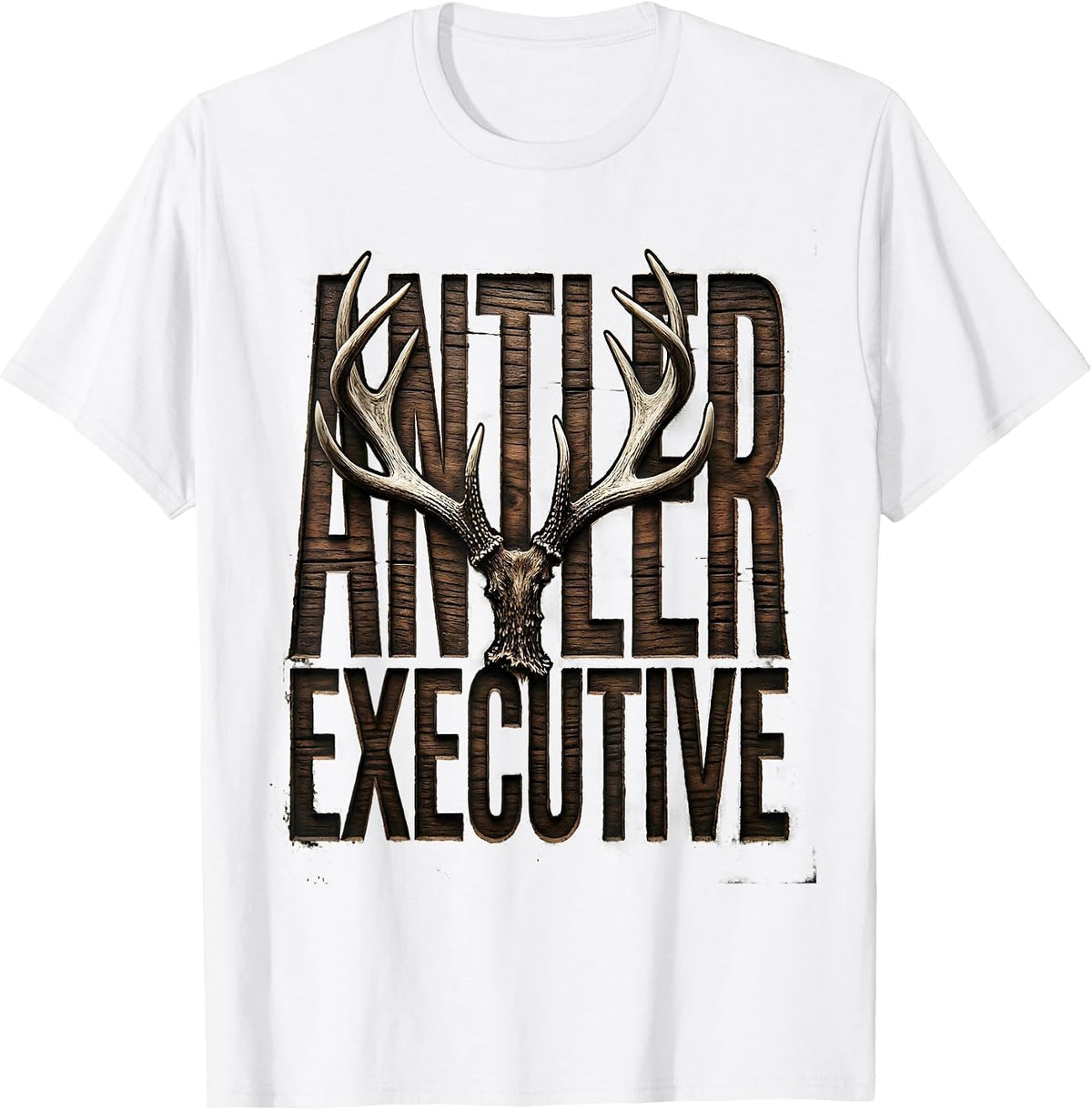 Men's Antler Executive Funny Deer Hunting Dad Hunter Gift T-Shirt - White