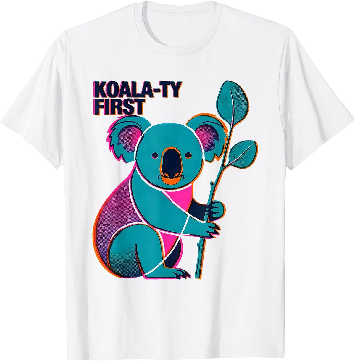 Men's Koala-ty First Funny Koala Lover Animal Humor T-Shirt - White