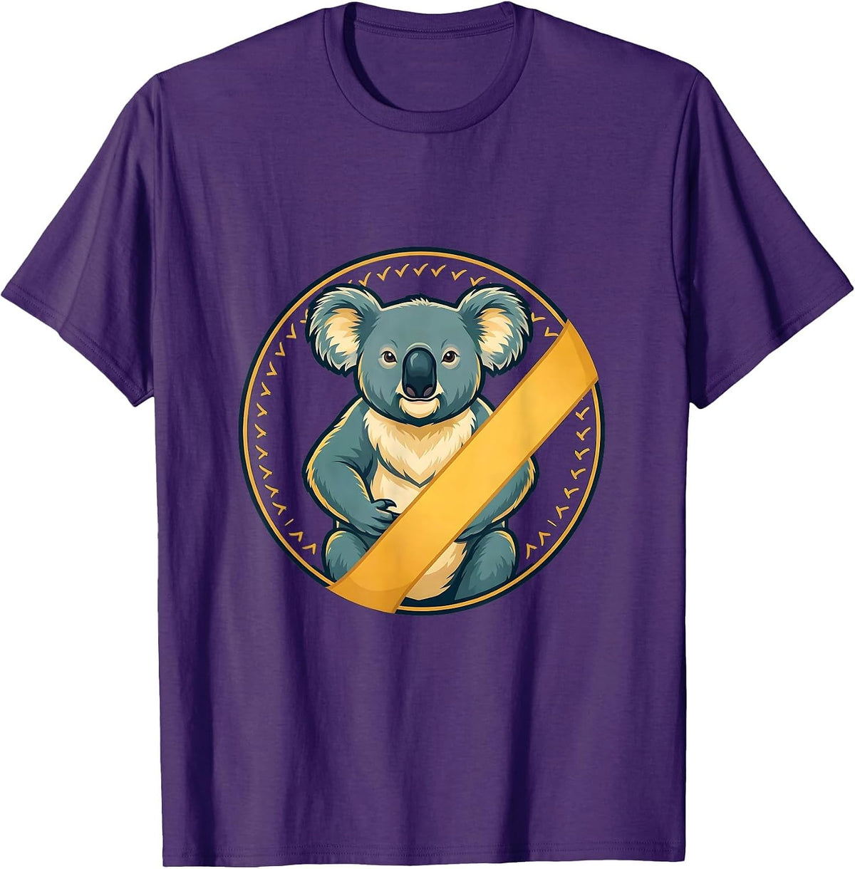 Koala Badge Animal Lover Humor T-Shirt - Purple